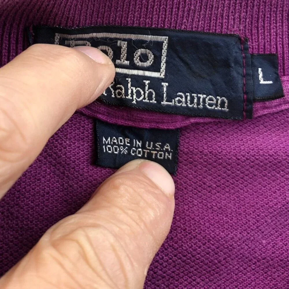 Polo Ralph Lauren Mens Polo Shirt Large Short Sleeve Purple Classic Casual